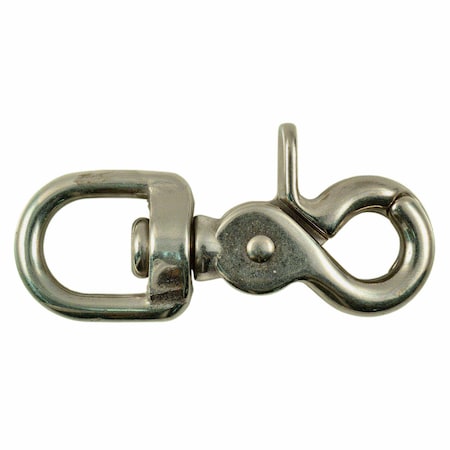 Midwest Fastener 1/2" x 2-9/16" 18-8 Stainless Steel Swivel Trigger Snap Hooks 5PK 52239